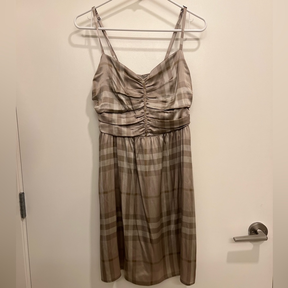 Vintage Burberry Body Check Silk Dress